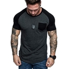 Small Quantity Garment Manufacturer Men'S Crew Neck T - Shirt Raglan Colorblock Short Sleeves Shirt